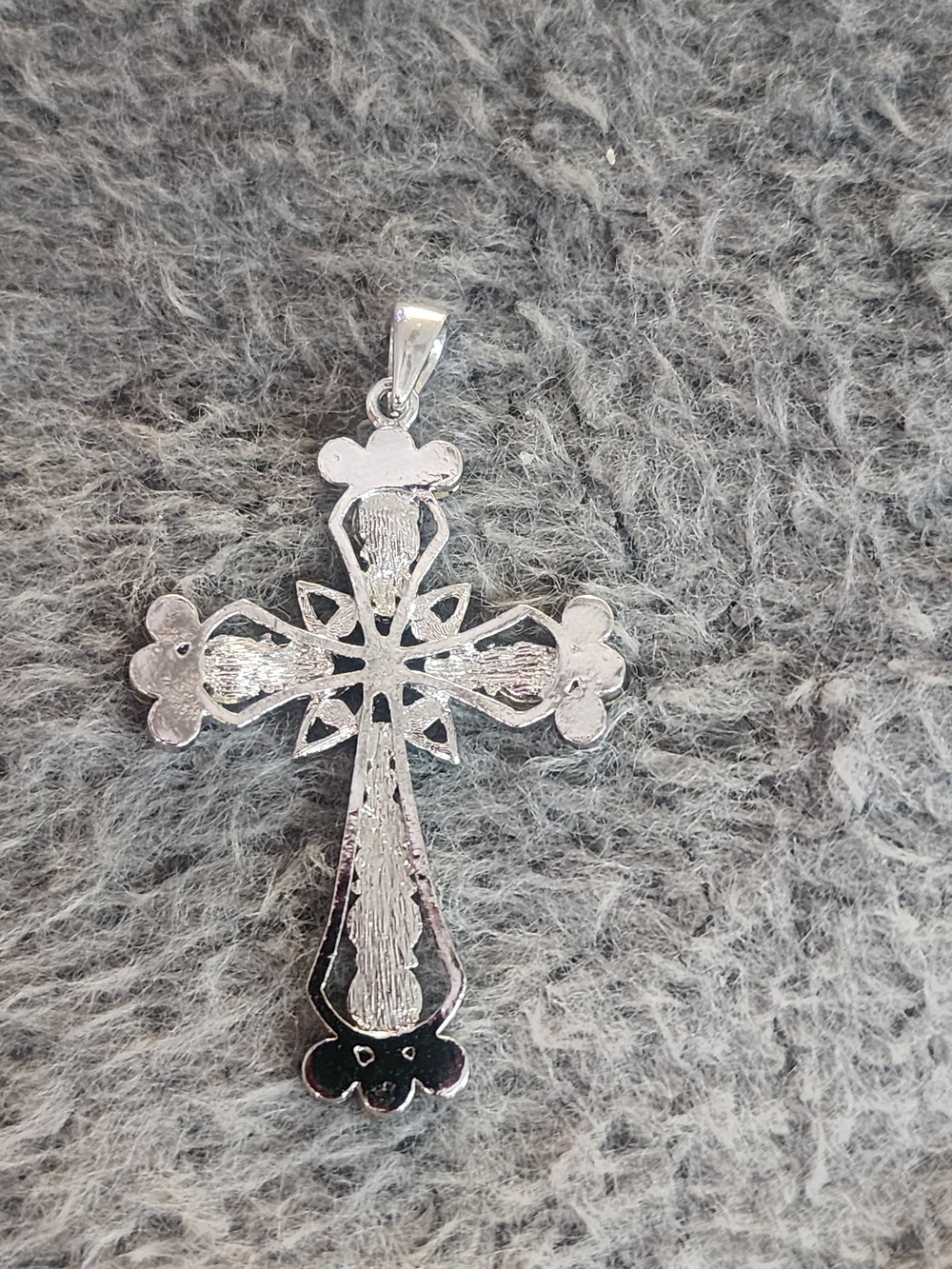Claire's Purple and Pink Crystal Cross Pendant **BEAUTIFUL** NEW - Picture 3 of 3